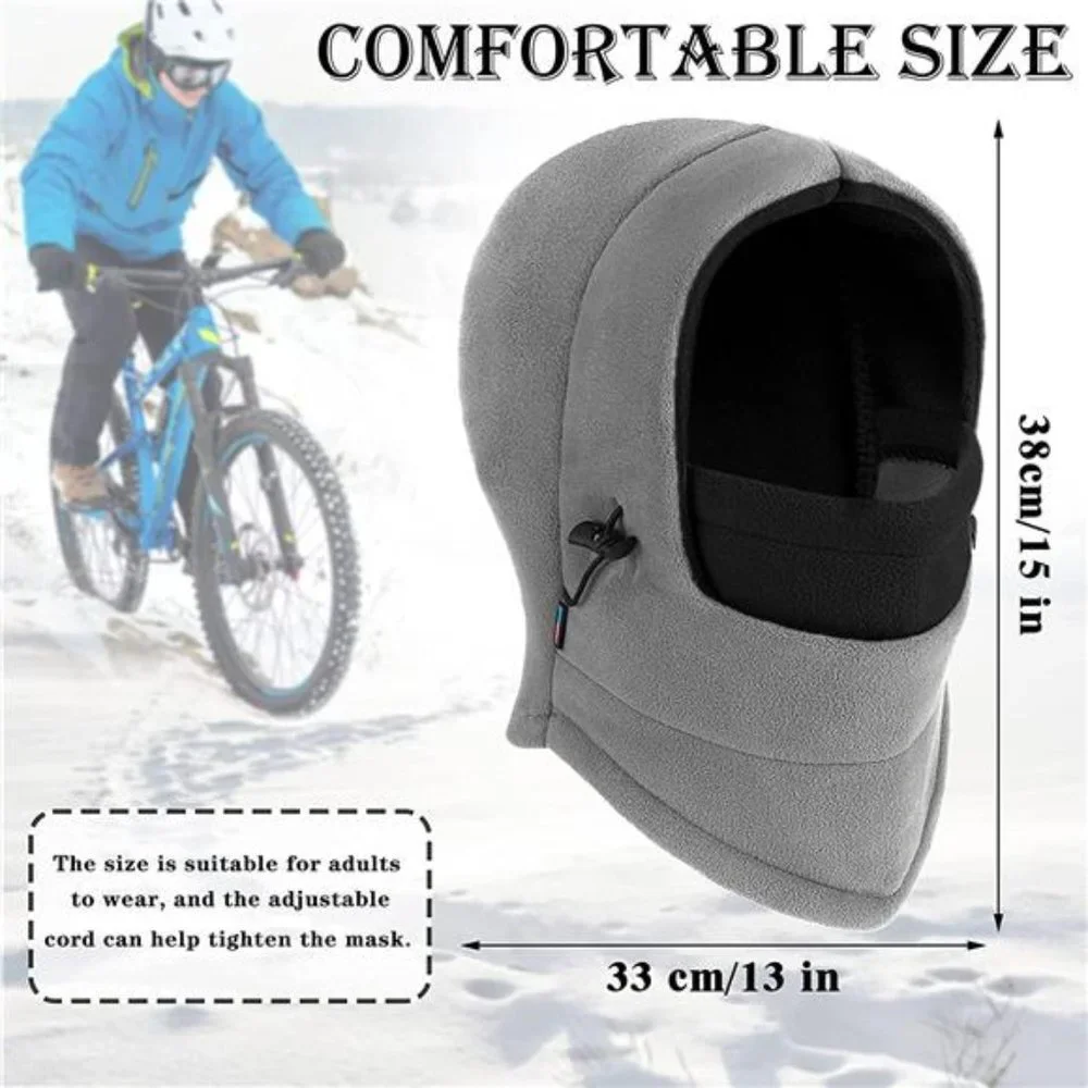 3 Pcs Men's Ski Mask Windproof Ski Hoodie Winter Face Covering Neck Gaiter